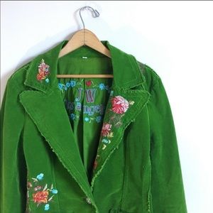 Johnny Was Green Corduroy Jacket